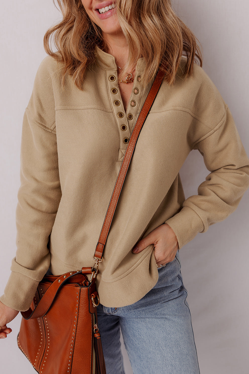 Elina French Grommet Detail Sweatshirt