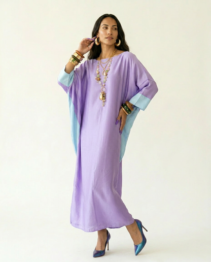 Liberated Loose Color Block Kaftan
