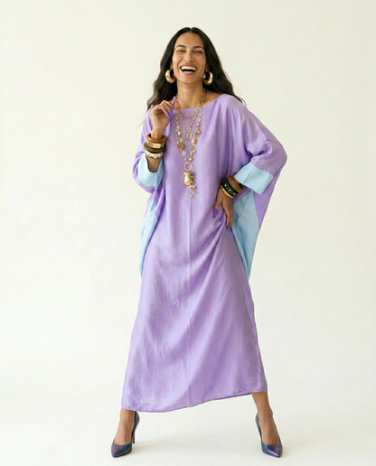 Liberated Loose Color Block Kaftan