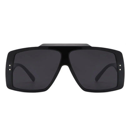 Halia - Square Retro Flat Top Fashion Sunglasses-2
