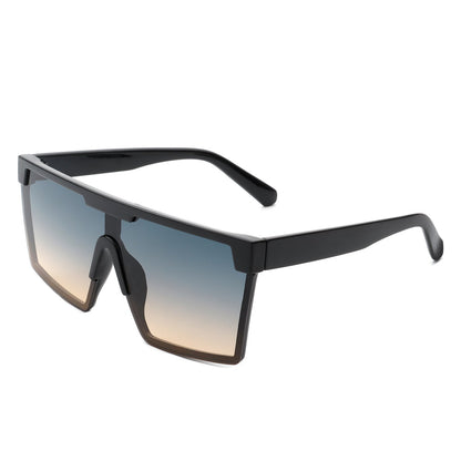 Vitalize - Oversize Retro Square Flat Top Tinted Fashion Women Sunglasses-6