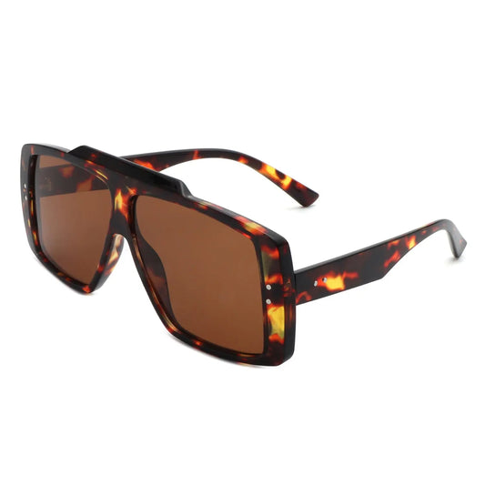 Halia - Square Retro Flat Top Fashion Sunglasses-0