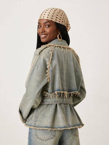 Adventurous Ripped Denim Jacket