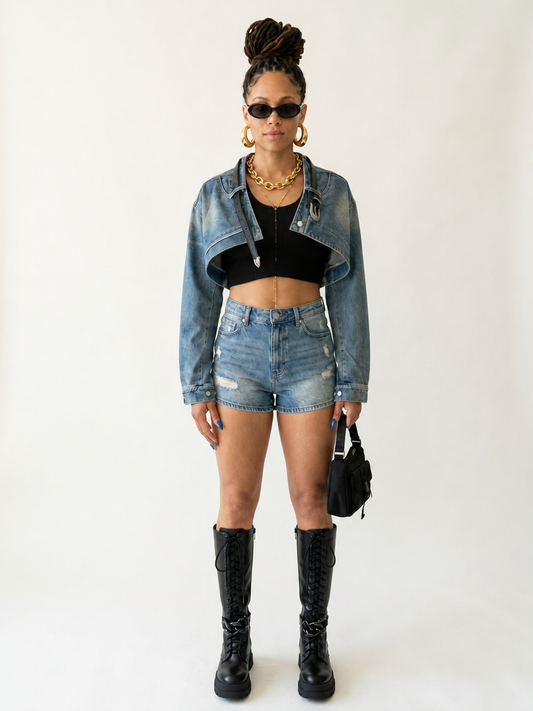 Unstoppable Cropped Denim Jacket