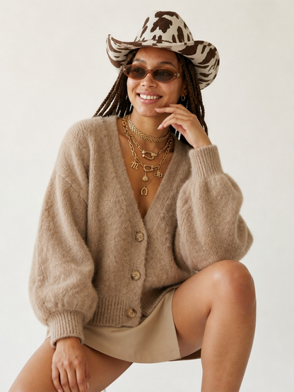 Grounded Knitted Oversized Cardigan