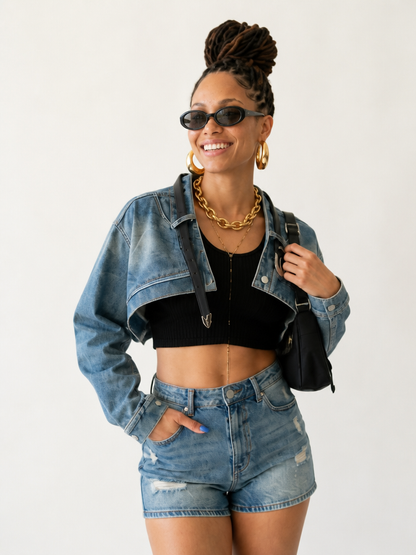 Unstoppable Cropped Denim Jacket