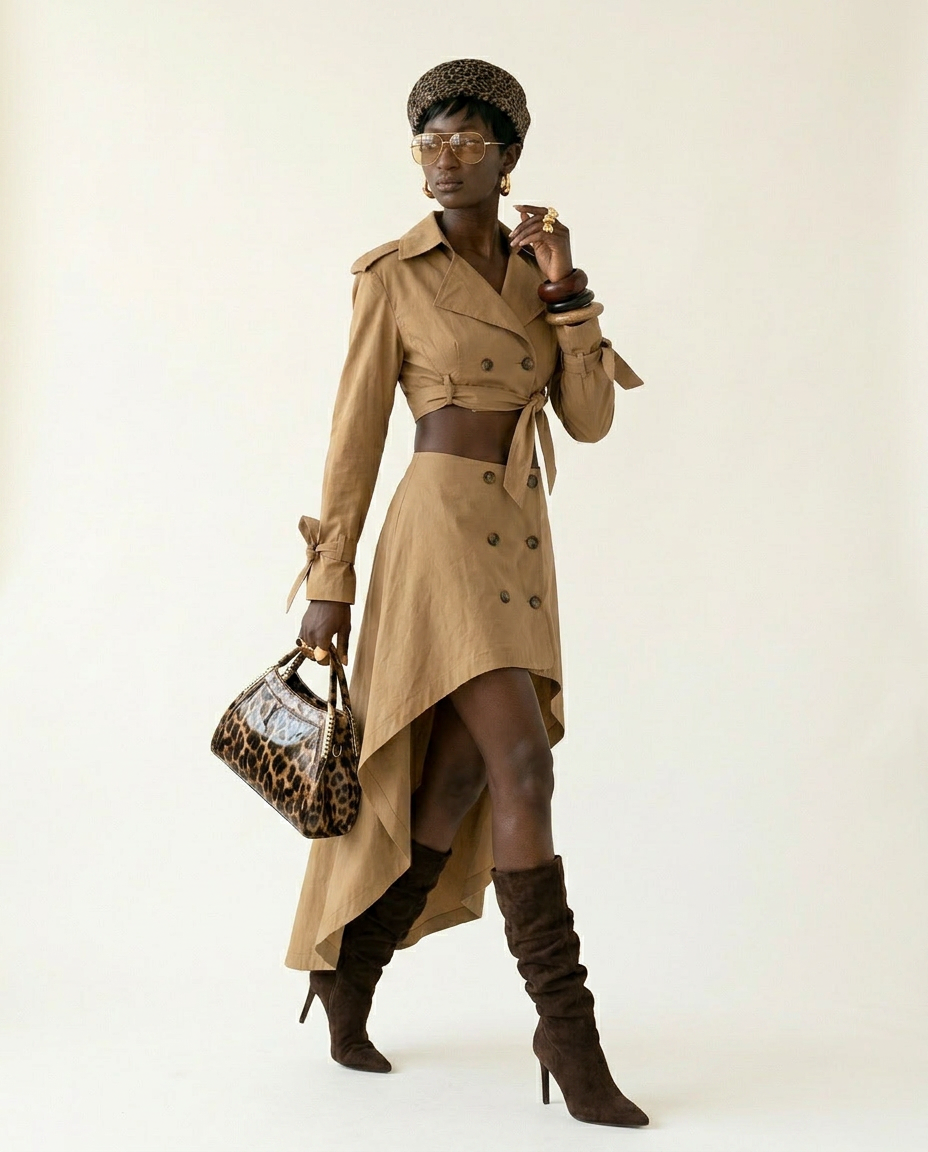 Sovereign Asymmetrical Cropped Two-Piece Set