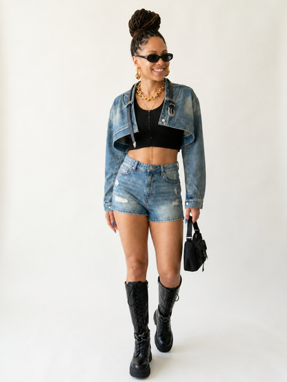 Unstoppable Cropped Denim Jacket