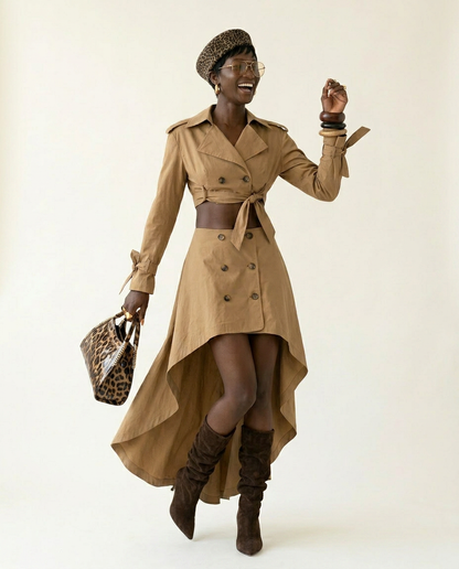 Sovereign Asymmetrical Cropped Two-Piece Set
