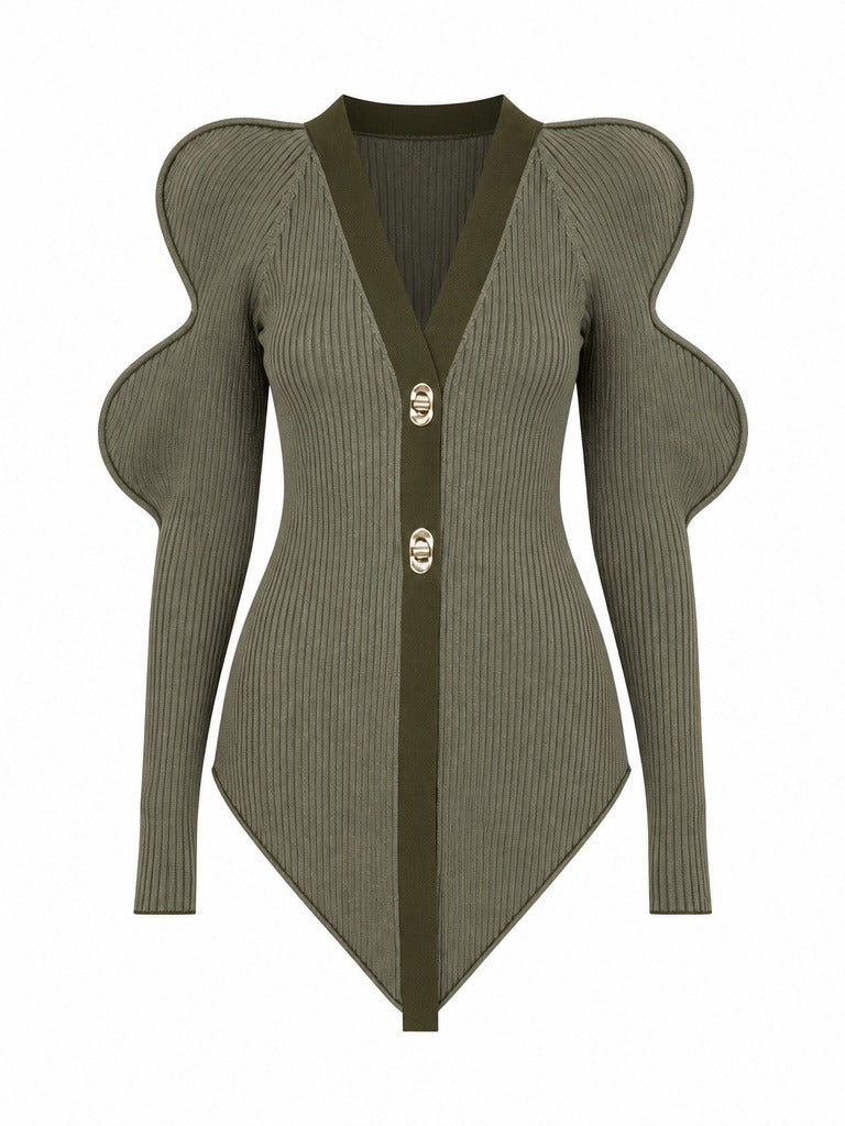 Audacious Ribbed Knit Sweater