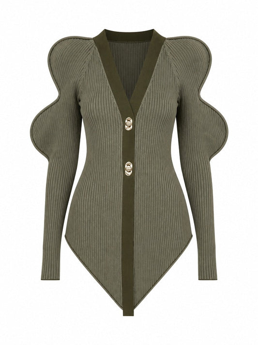 Audacious Ribbed Knit Sweater