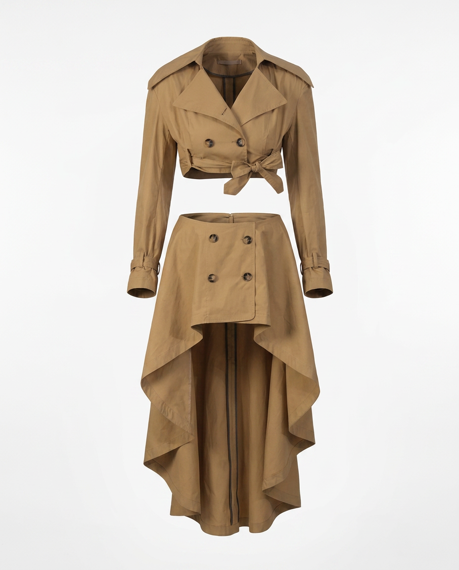 Sovereign Asymmetrical Cropped Two-Piece Set