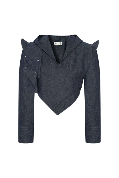 JENDUE High Frequencies Denim Jacket - Unique Cropped Style