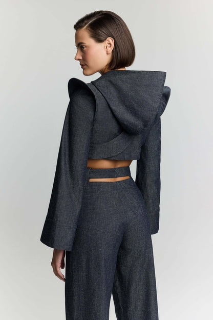 JENDUE High Frequencies Denim Jacket - Unique Cropped Style