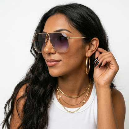 Metal Pilot Aviator Sunglasses