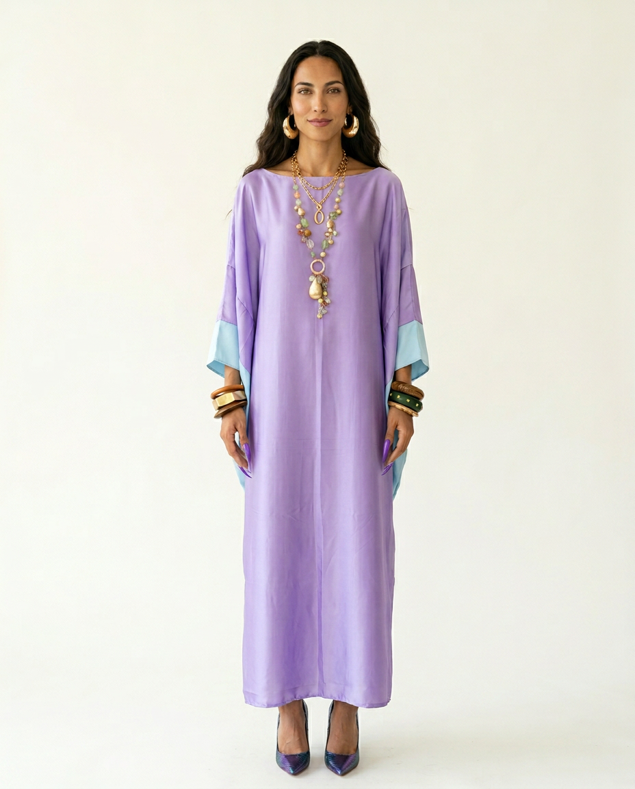 Liberated Loose Color Block Kaftan