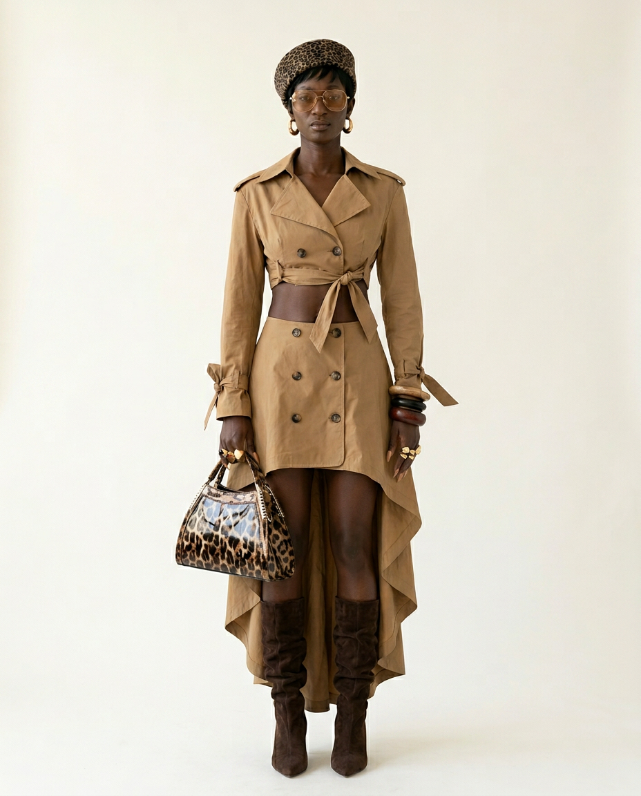 Sovereign Asymmetrical Cropped Two-Piece Set