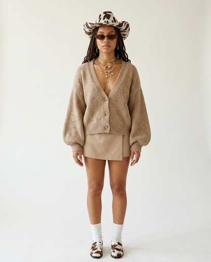 Grounded Knitted Oversized Cardigan